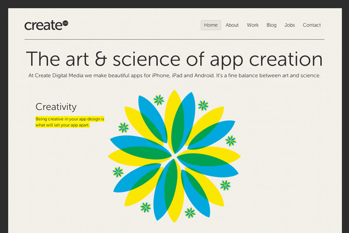Create Digital Media website preview
